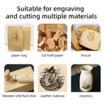 DAJA DJ7 Laser Engraver 5W  Semiconductor Laser Desktop Marking Machine with 150x150mm Work Area 0.01 Engraving Accuracy Eye Protective Shield Multifunctional Ports Suitable for Wood Leather Metal Kraft Paper Plastics Ceramics