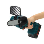 4in Mini Handheld Electric Chainsaw High Powers Woodworking-Saw Portable Rechargeable Cordless One-Hand Wood Cutter for Gardening Pruning Trimming