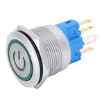 2Pcs 22mm AC220V 6-Pin Push Button Switch IP65 Protection Level Reset Button with SignGreen