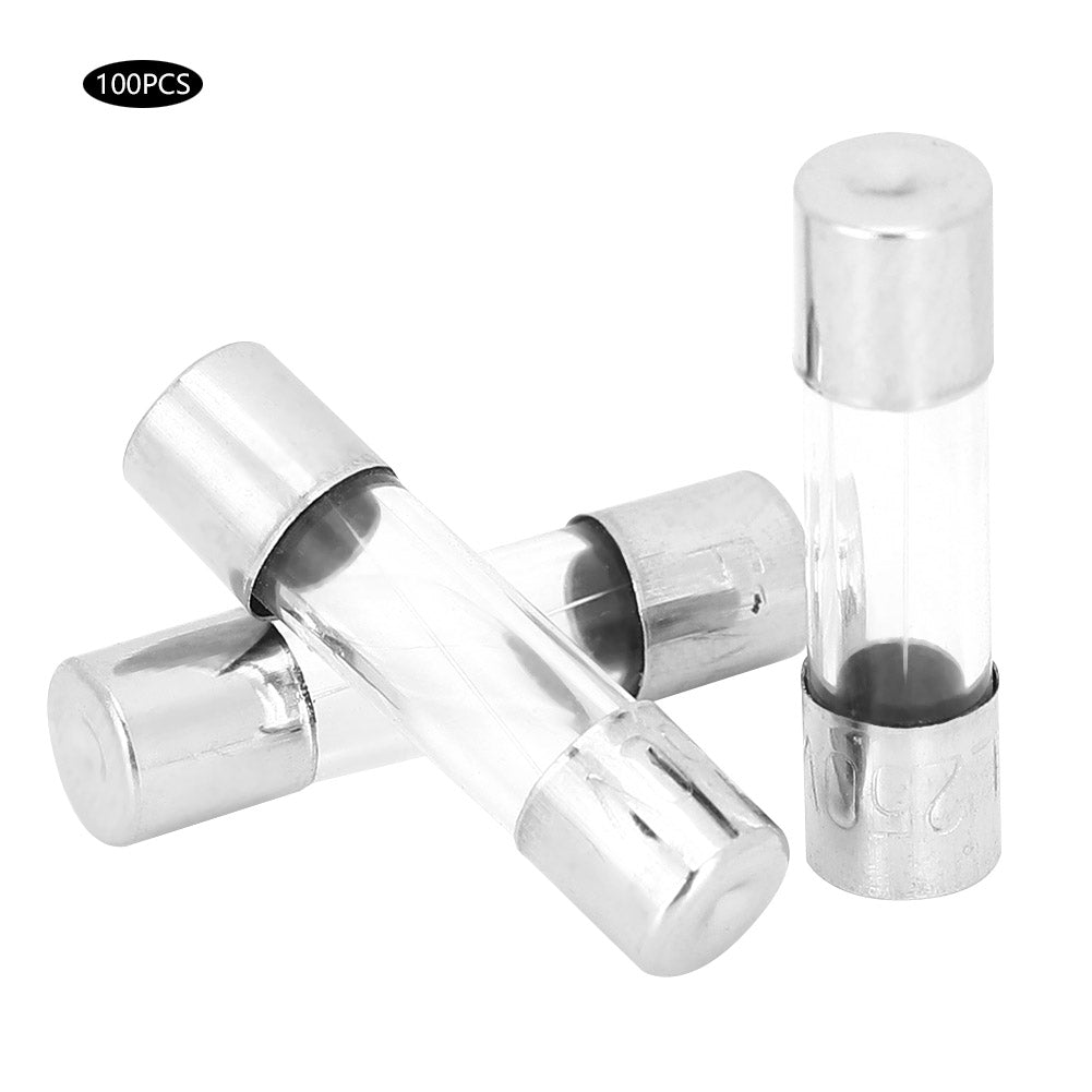100Pcs Glass Fuse Fast Blow Circuit Safety Protection Accessories 15A 5x20mm AC