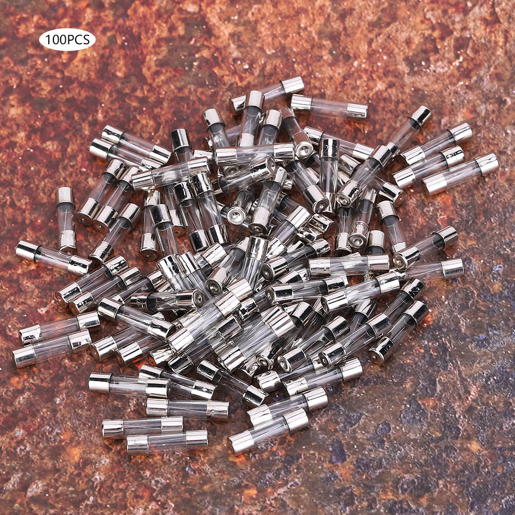 100Pcs Glass Fuse Fast Blow Circuit Safety Protection Accessories 15A 5x20mm AC