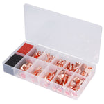 100Pcs Cable Lug Kit Brass Connector AWG Terminal Black Red Heat Shrinkable H Tube 12x30mm