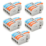5Pcs Lever Nut Connector Quick Assortment Compact Splice for Hard/Soft Wire /4KV 32A