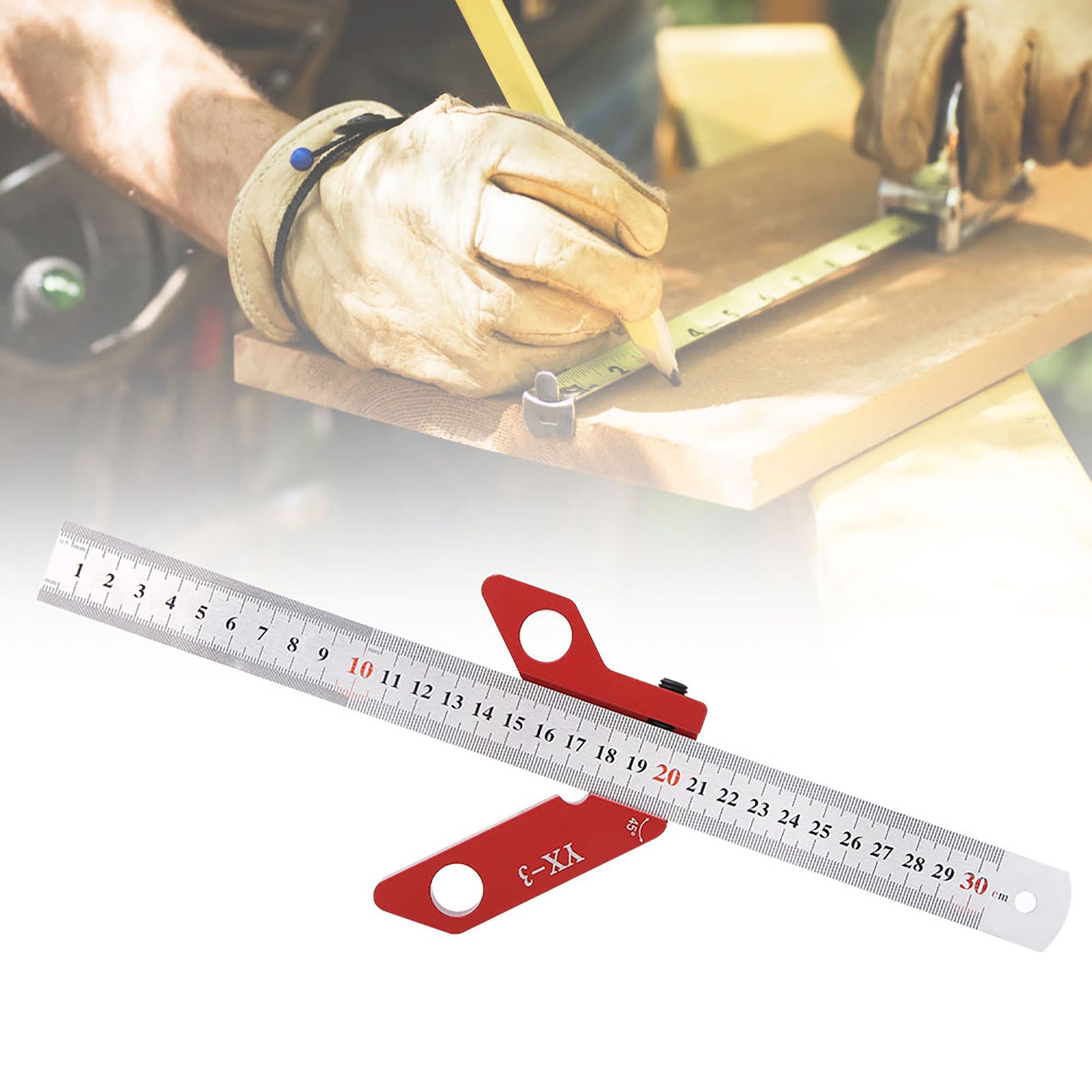 YX-3 Center Line Scriber 45 90 Degrees Angle Line Caliber Ruler Measuring Tool