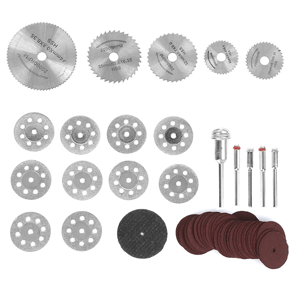 60Pcs Electric Grinding Set 8-Hole Saw Blade Rod Black Mesh  Red Sandpaper Grinder Tools