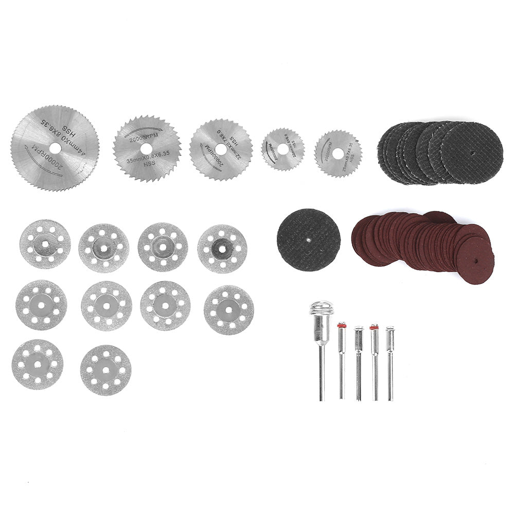 60Pcs Electric Grinding Set 8-Hole Saw Blade Rod Black Mesh  Red Sandpaper Grinder Tools