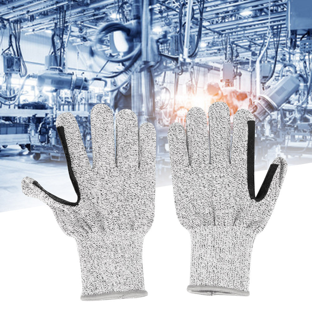 Cut Resistant Gloves HPPE Silica Gel Level 5 13 Stitches Heather Grey Type Hand Protection