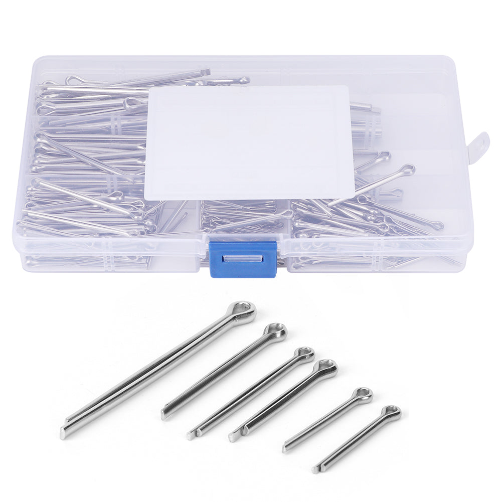 340Pcs Cotter Pin Assortment Set Kit 304 Stainless Steel Industrial Supplies Fastener