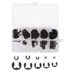 120Pcs EClip Snap Circlip Kit Open Retaining Ring Black Manganese Steel Boxed 1.510mm