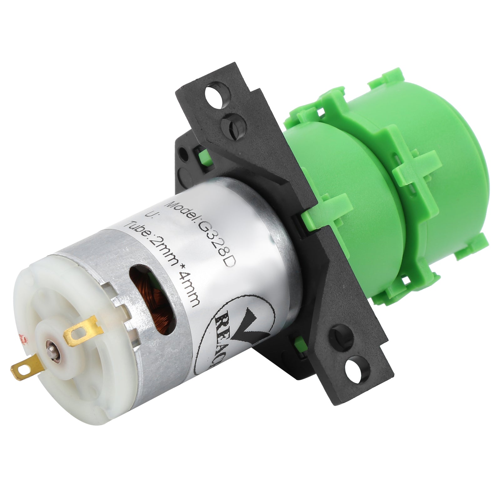 Peristaltic Pump Double Head Mini Dosing Water for Viscous NonViscous Liquid 2x4mm Hose(DC12V )