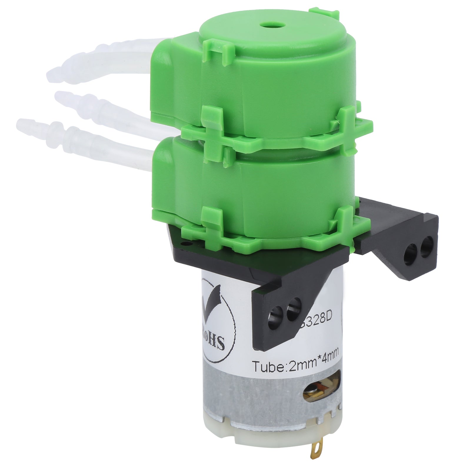Peristaltic Pump Double Head Mini Dosing Water for Viscous NonViscous Liquid 2x4mm Hose(DC12V )