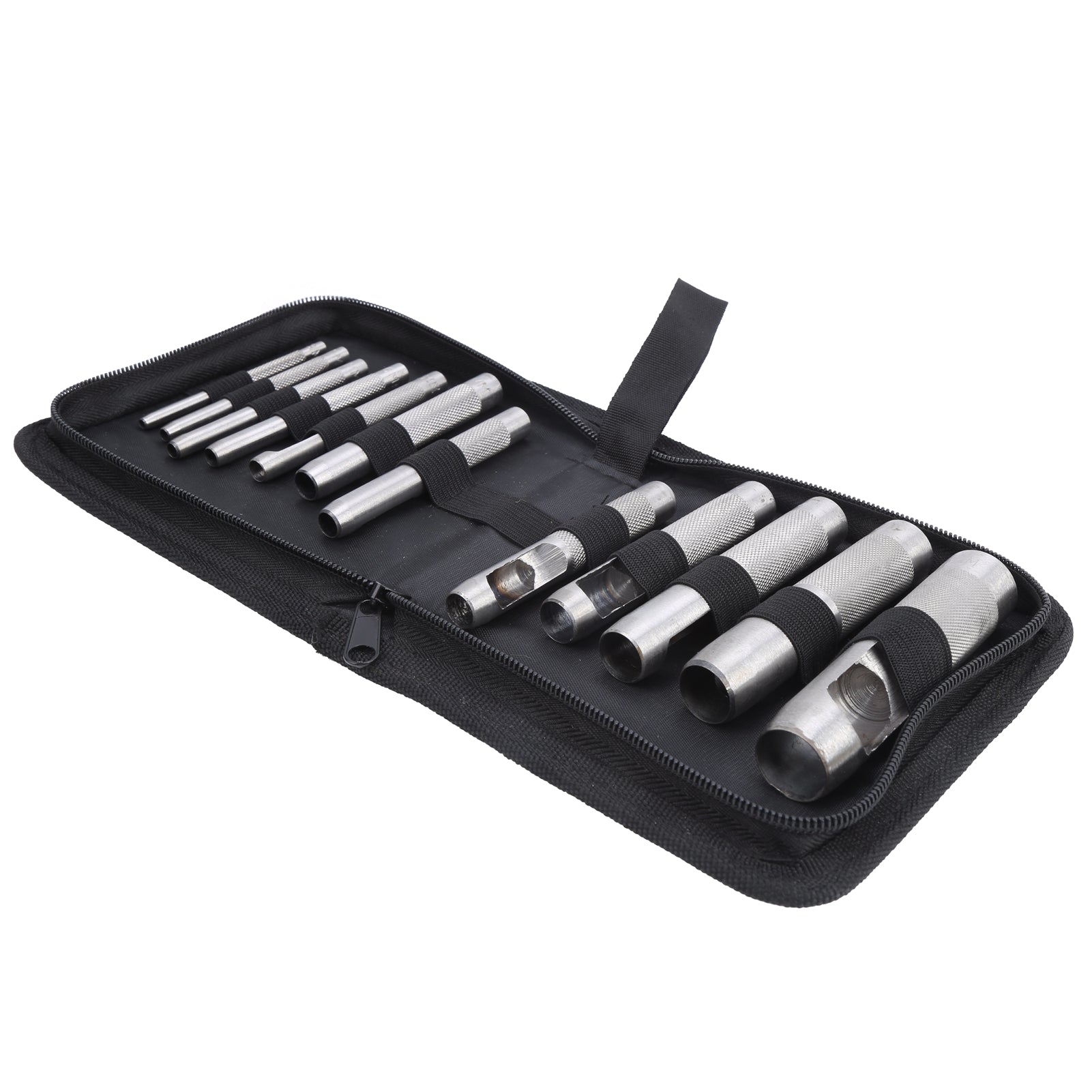 12Pcs Carbon Steel Leather Puncher Belts Hole Manual Chisel Punch Tools Hardware 3‑19mm