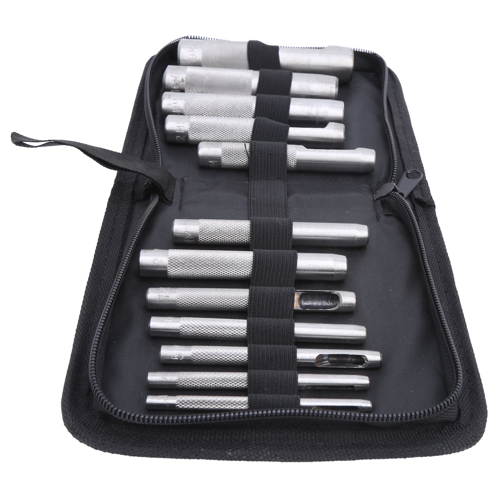 12Pcs Carbon Steel Leather Puncher Belts Hole Manual Chisel Punch Tools Hardware 3‑19mm