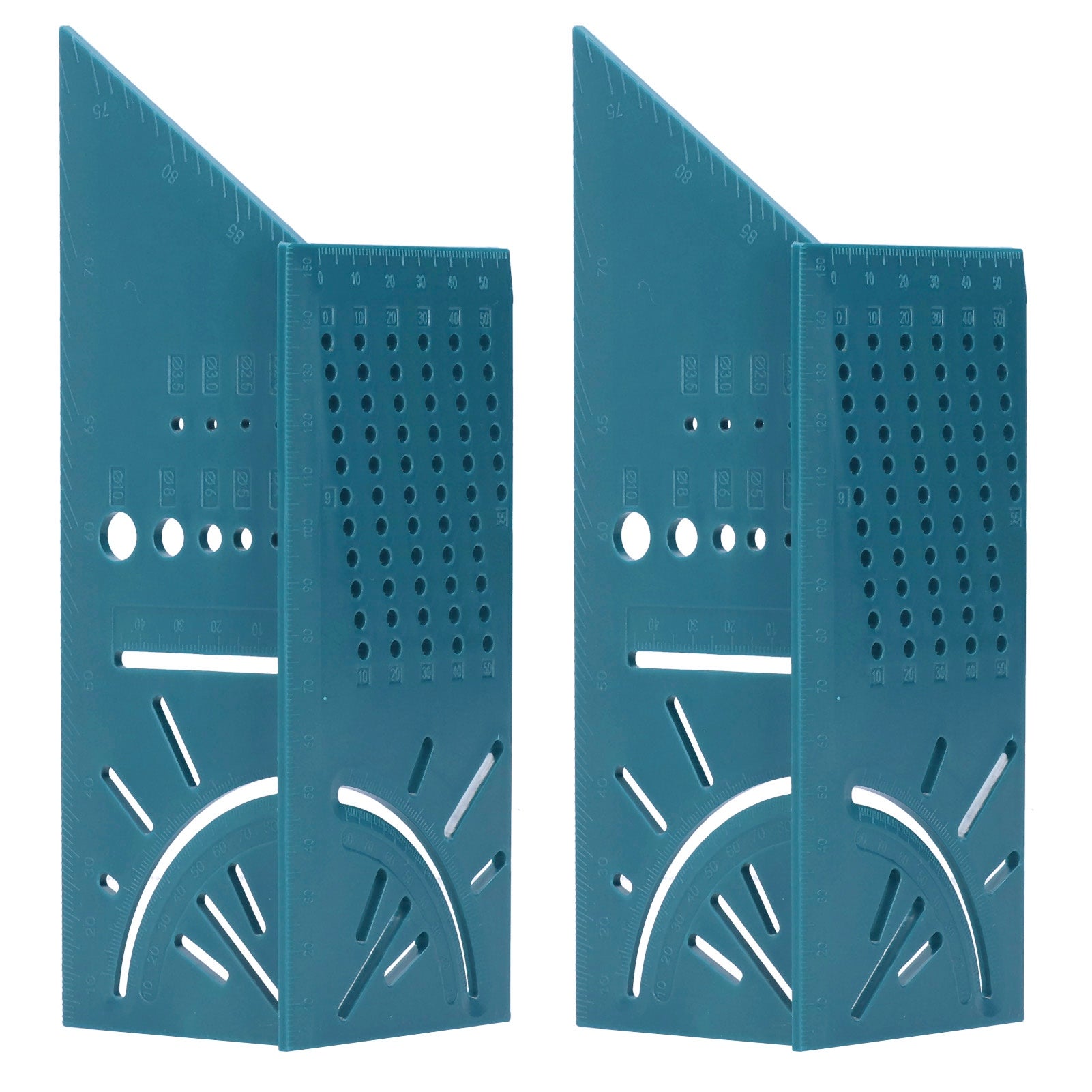 2PCS Multifunctional Woodworking Ruler 3D Angle Measuring Gauge Measuring Tools