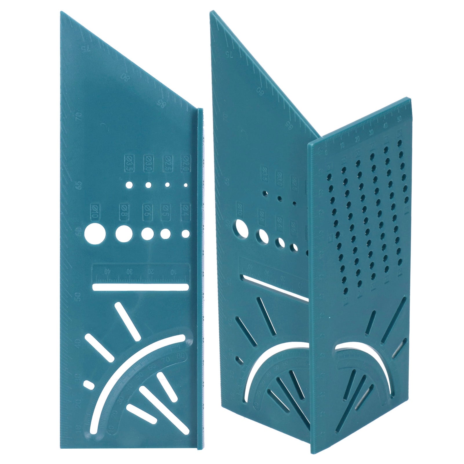 2PCS Multifunctional Woodworking Ruler 3D Angle Measuring Gauge Measuring Tools