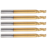5Pcs 3‑Flute Flat End Milling Cutter Ti Plating Router Bits 3.175 x 2.5 x 6 x 40