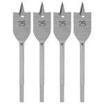 4Pcs Flat Wood Drill Bit Set High Carbon Steel Woodworking Drilling Tool Replacement 25mm