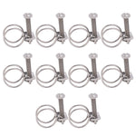 10Pcs Double Wire Hose Clips 304 Stainless Steel Water Pipe Band Tube Clamp Kit Fastener
