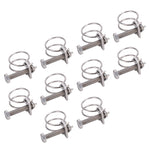 10Pcs Double Wire Hose Clips 304 Stainless Steel Water Pipe Band Tube Clamp Kit Fastener