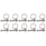 10Pcs Double Wire Hose Clips 304 Stainless Steel Water Pipe Band Tube Clamp Kit Fastener