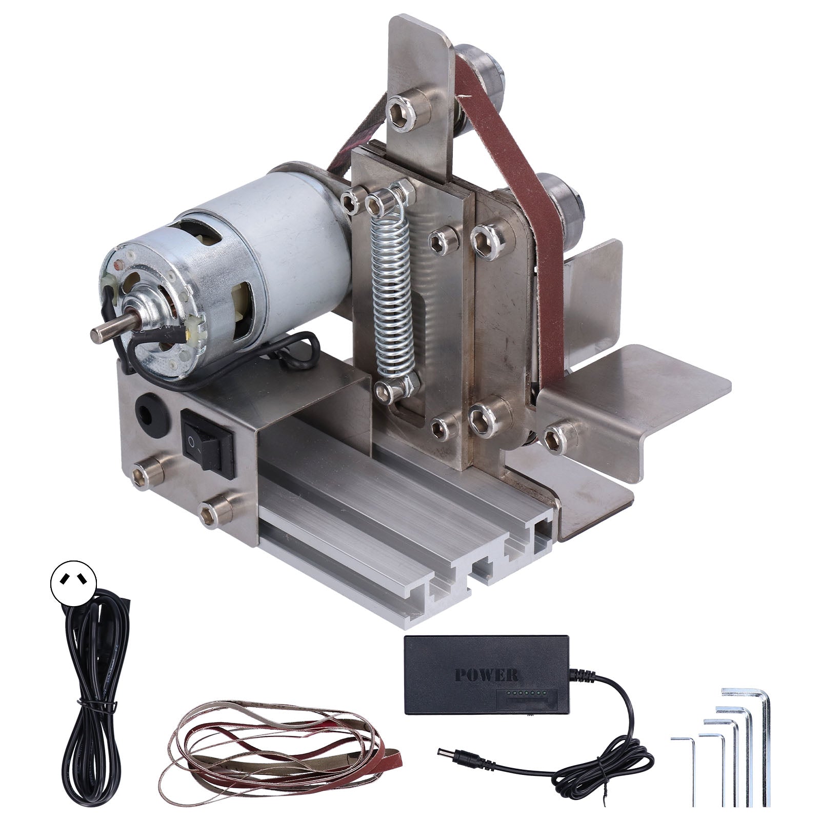 Polishing Grinding Machine Aluminum Alloy DIY Small Mini Electrical Tools AC 110‑240VAU Plug