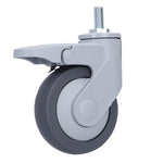 4in Caster M12 Thread Stem Silent Universal Wheel with Brake Furniture Rolling Accessories