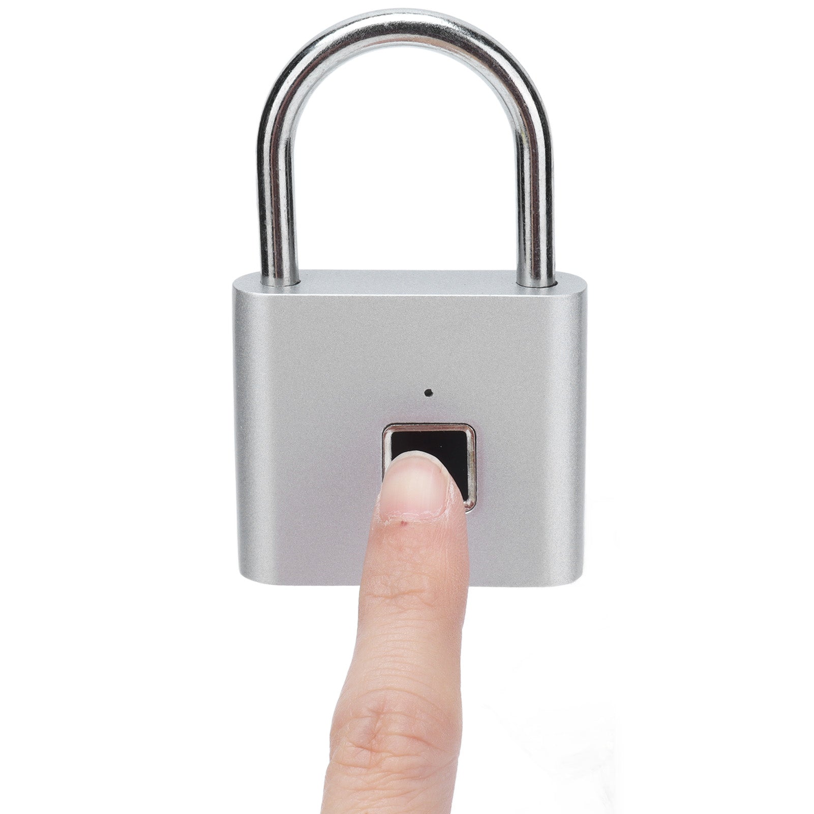 Fingerprint Padlock Zinc Alloy Smart Office Home Cabinet Door Dormitory Locker Fingerprint LockSilver