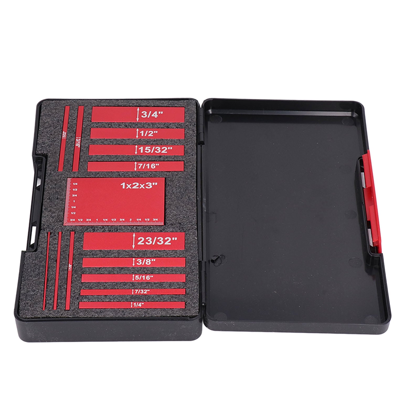 15pcs Setup Blocks Laser Engraved Size Aluminum Alloy High Strength Height Gauge Set for WoodworkingRed