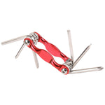 11 in 1 Bike Multitool Chain Breaker Hex Wrench Slot Cross Screwdriver Multi Function Bike Repair Tools Red