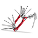 11 in 1 Bike Multitool Chain Breaker Hex Wrench Slot Cross Screwdriver Multi Function Bike Repair Tools Red