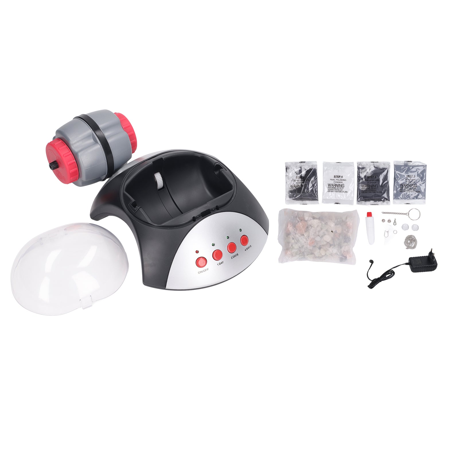 Rock Tumbler Kit Supplies Electric DIY Physical Science Experiment Grinder Toy 100‑240V EU Plug