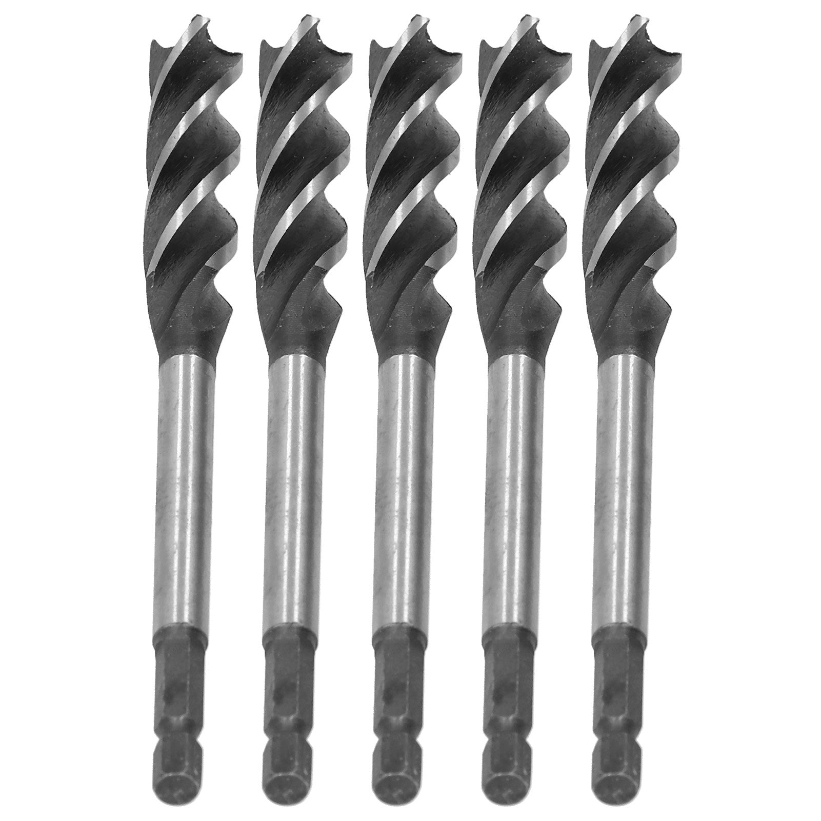 5Pcs Woodworking Drill Bit Metal Hole Saw Auger Bit 4‑Fulte 4‑Slot Hex Shank Cutter Tool 14mm