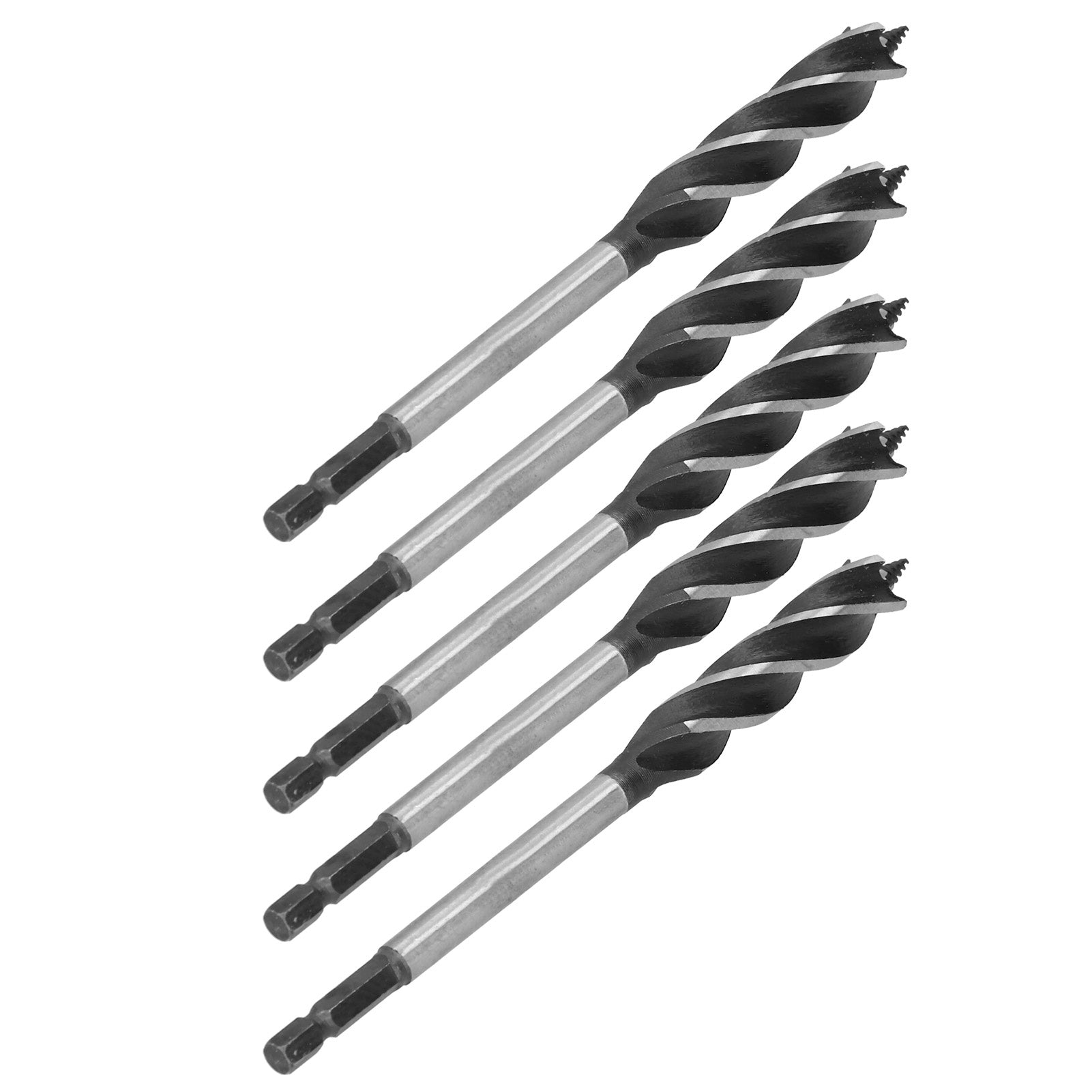5Pcs Woodworking Drill Bit Metal Hole Saw Auger Bit 4‑Fulte 4‑Slot Hex Shank Cutter Tool 14mm
