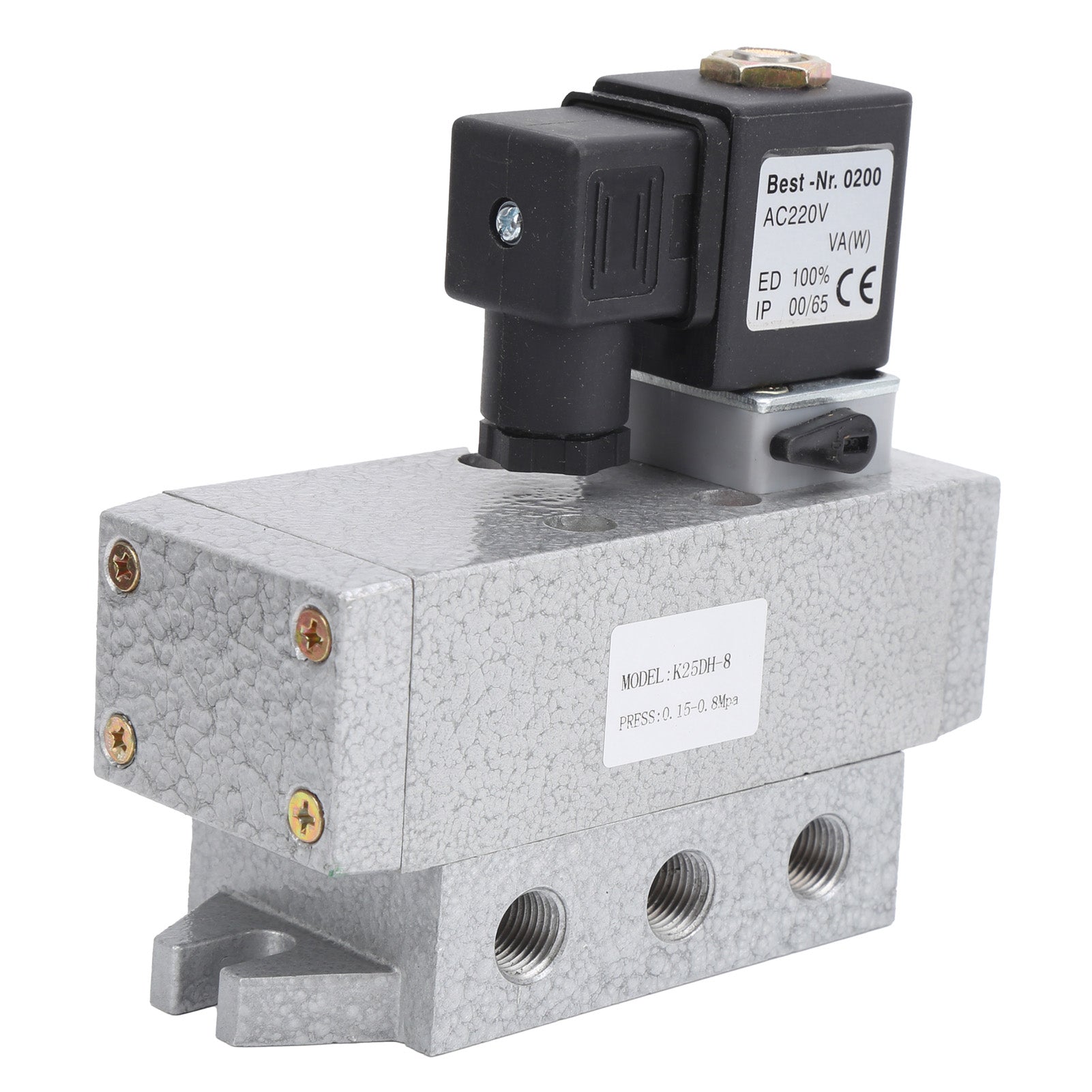 2 Position 5 Way Solenoid Valve Single Electric Control Industrial Supplies K25DH‑8AC 220V