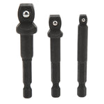 3Pcs Socket Adapter 1/2in 3/8in 1/4in Hex Shank Chrome Vanadium Steel Tool Set Kit