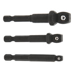3Pcs Socket Adapter 1/2in 3/8in 1/4in Hex Shank Chrome Vanadium Steel Tool Set Kit