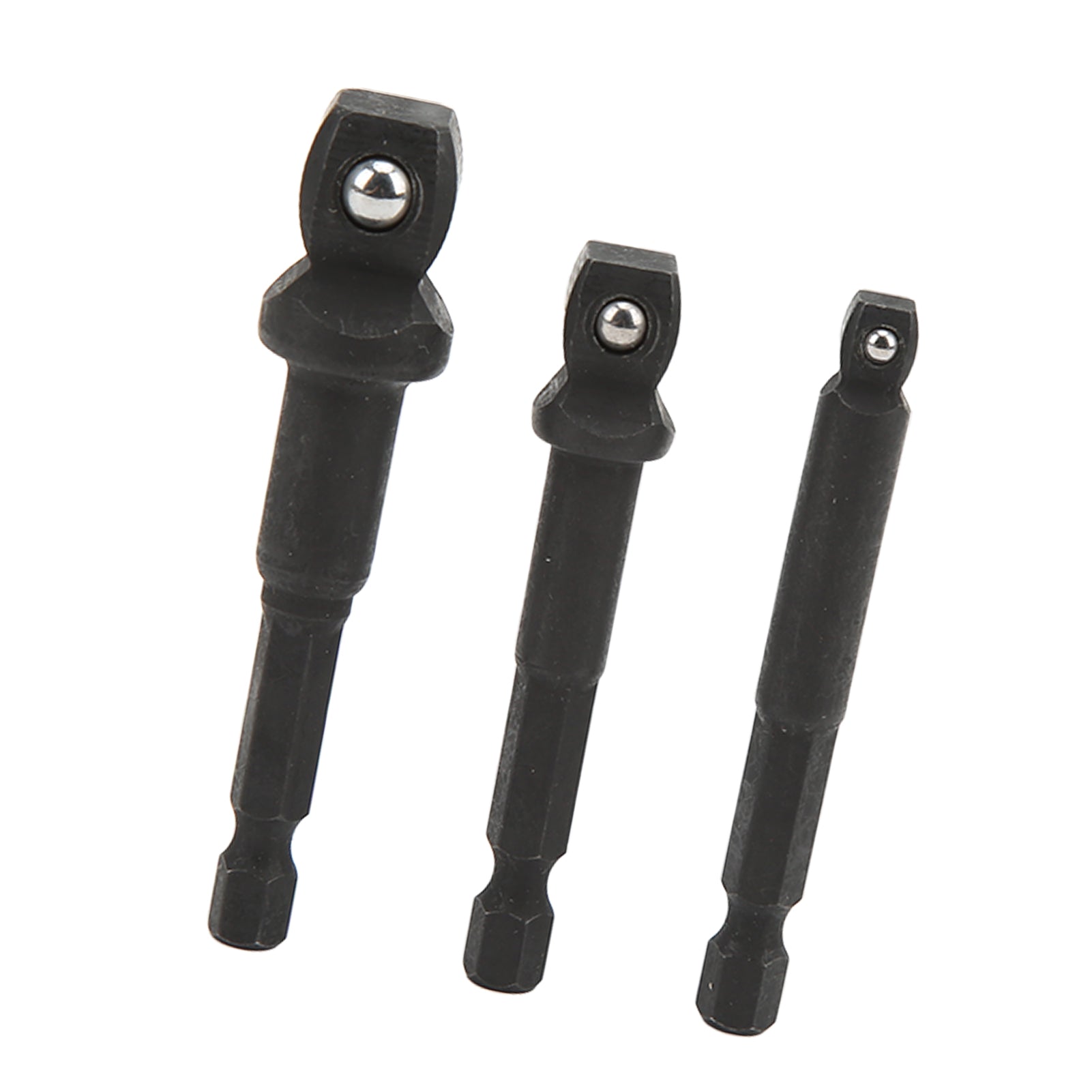 3Pcs Socket Adapter 1/2in 3/8in 1/4in Hex Shank Chrome Vanadium Steel Tool Set Kit