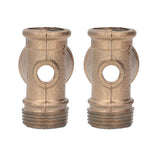 2Pcs Air Compressor Check Valve Iron G1 4 Port Corrosion Resistant Hose Splitter Water Hose Connector