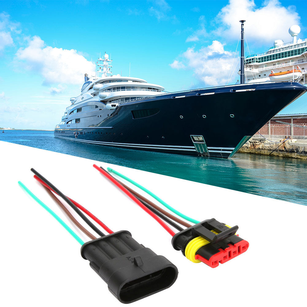 2 Sets 4/5/6 Pin Car Waterproof Electrical Connector Plug with Wire Cable4P