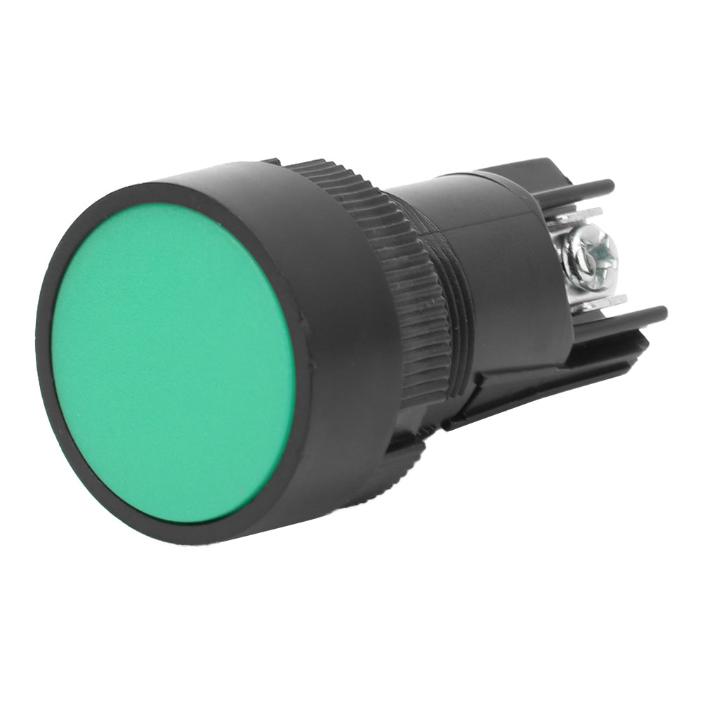 10PCs Plastic XB2 Flat Head Reset Control Button Switch 22mm  for Switching CircuitGreen EA131