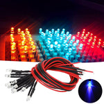 12V LED Light Emitting Diode with Wire Kit 3mm Round Head Highlight Lights Beads Purple Light