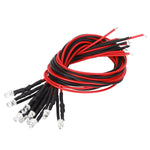 12V LED Light Emitting Diode with Wire Kit 3mm Round Head Highlight Lights Beads Purple Light