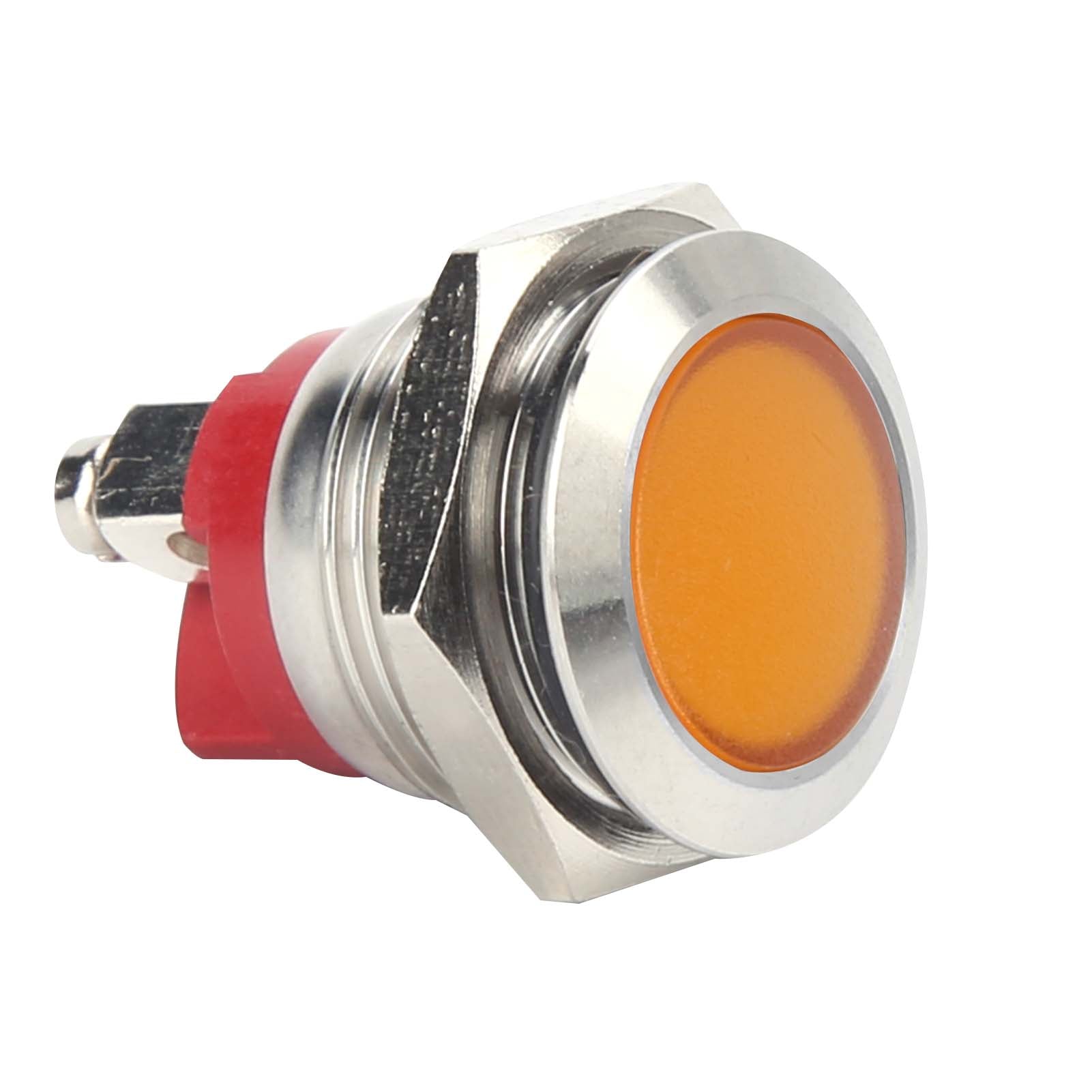 0.6in LED Indicator Bright Signal Light FlameRetardant Base IP66 Waterproof Universal(Yellow )
