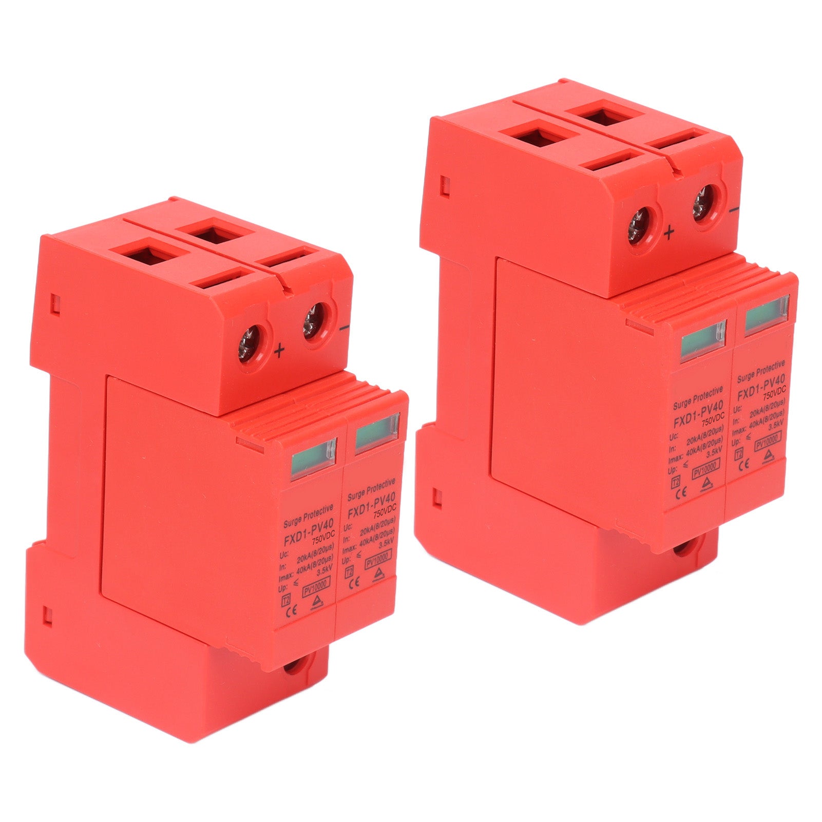 2Pcs SPD Protective Devices DC Photovoltaic Arrester 2P 40KA FXD1‑PV40