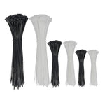 600Pcs Nylon Cable Ties Self Locking Binding Harness PA66 Electrical Auxiliary Materials 15 20 30cm