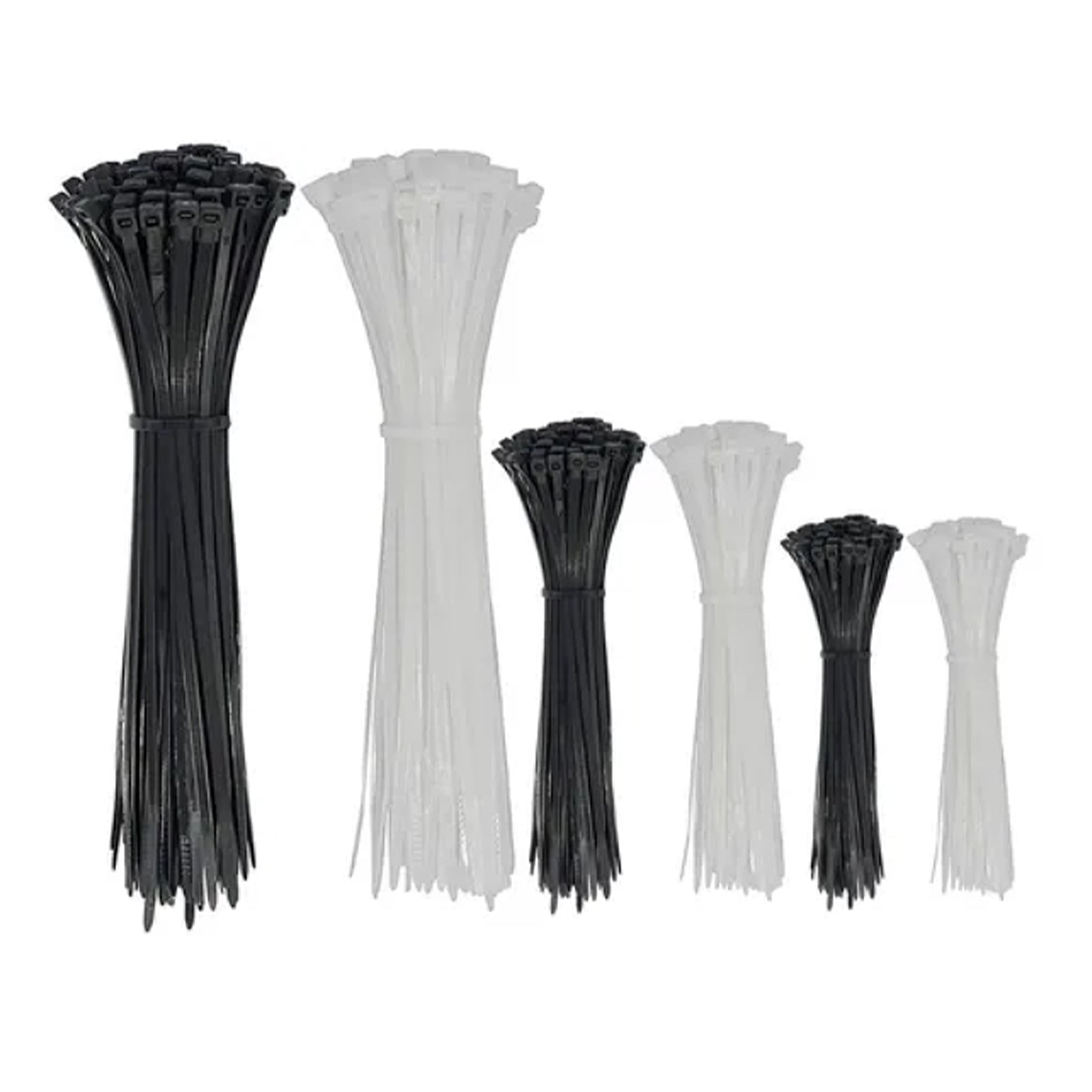 600Pcs Nylon Cable Ties Self Locking Binding Harness PA66 Electrical Auxiliary Materials 15 20 30cm