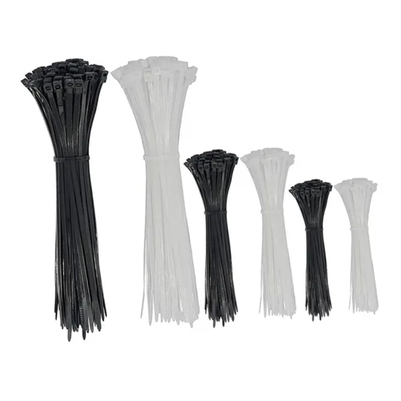 600Pcs Nylon Cable Ties Self Locking Binding Harness PA66 Electrical Auxiliary Materials 15 20 30cm