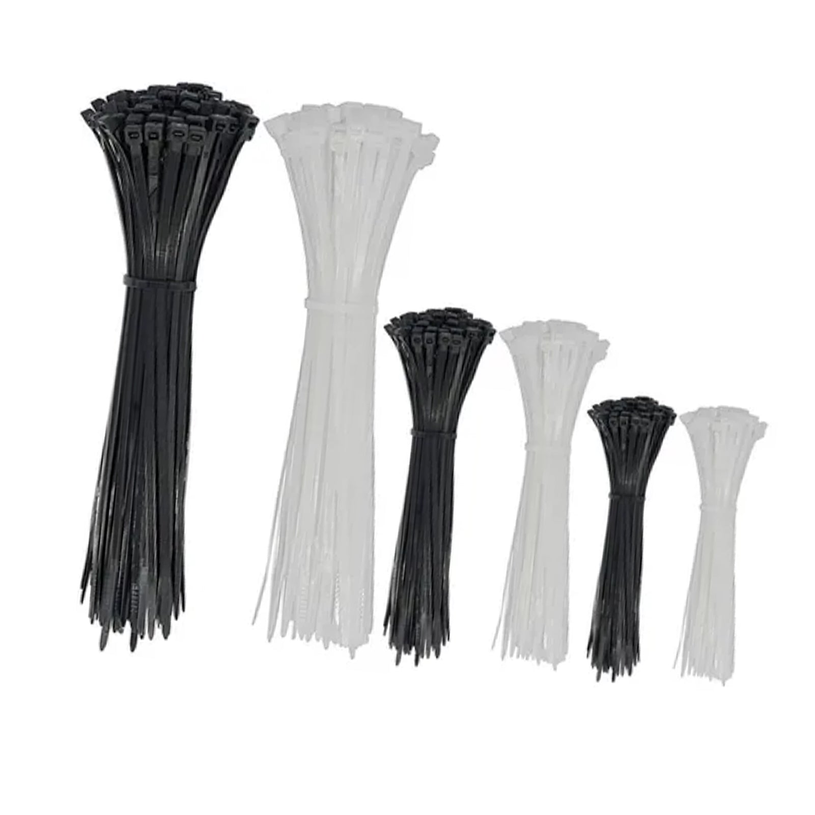 600Pcs Nylon Cable Ties Self Locking Binding Harness PA66 Electrical Auxiliary Materials 15 20 30cm