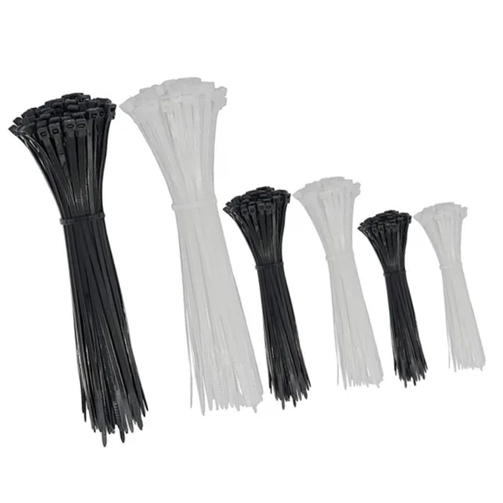 600Pcs Nylon Cable Ties Self Locking Binding Harness PA66 Electrical Auxiliary Materials 15 20 30cm