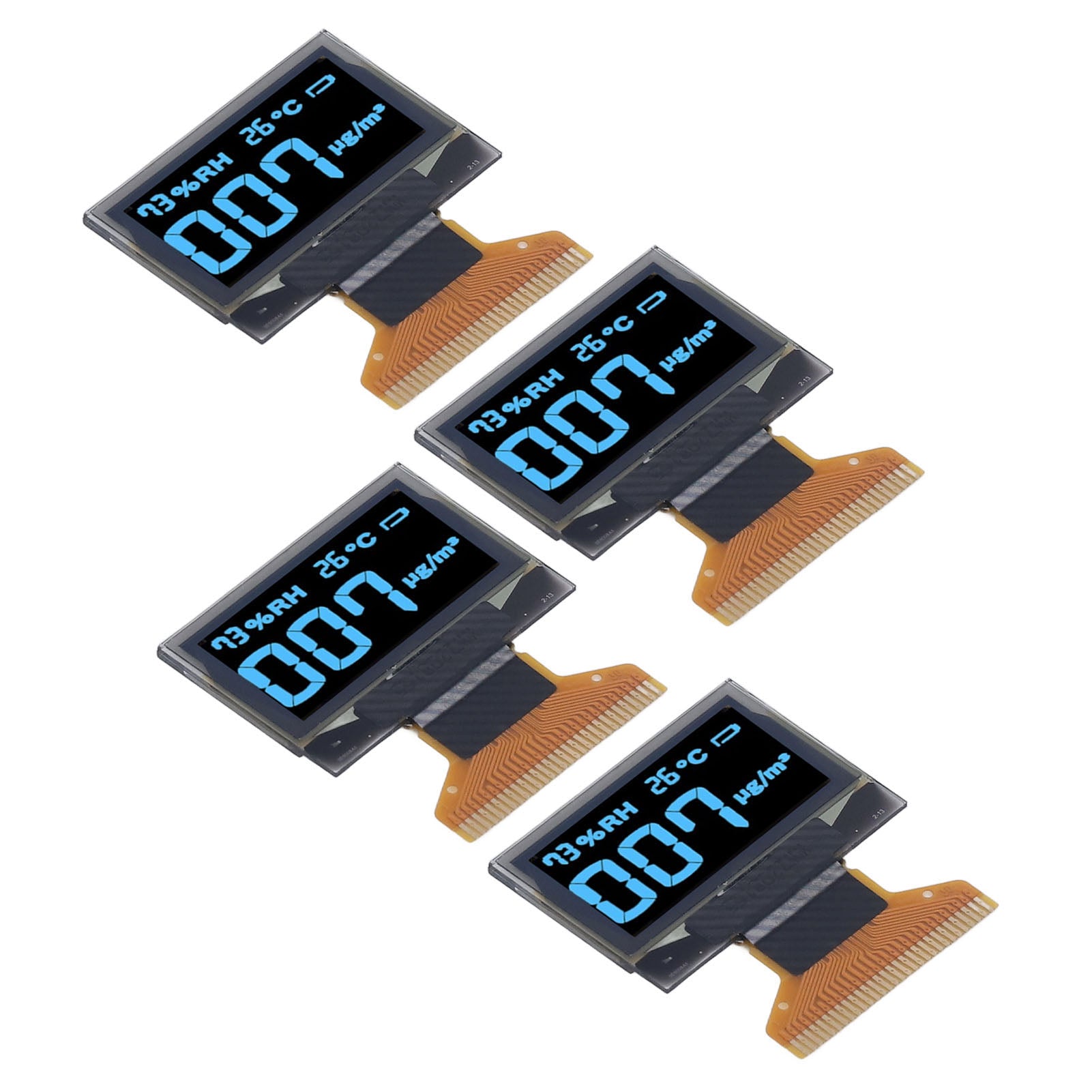 4Pcs 0.96in Organic Light Emitting Diode LCD Display 30PIN 128x64 Resolution Clear Displaying Screen Blue Displaying
